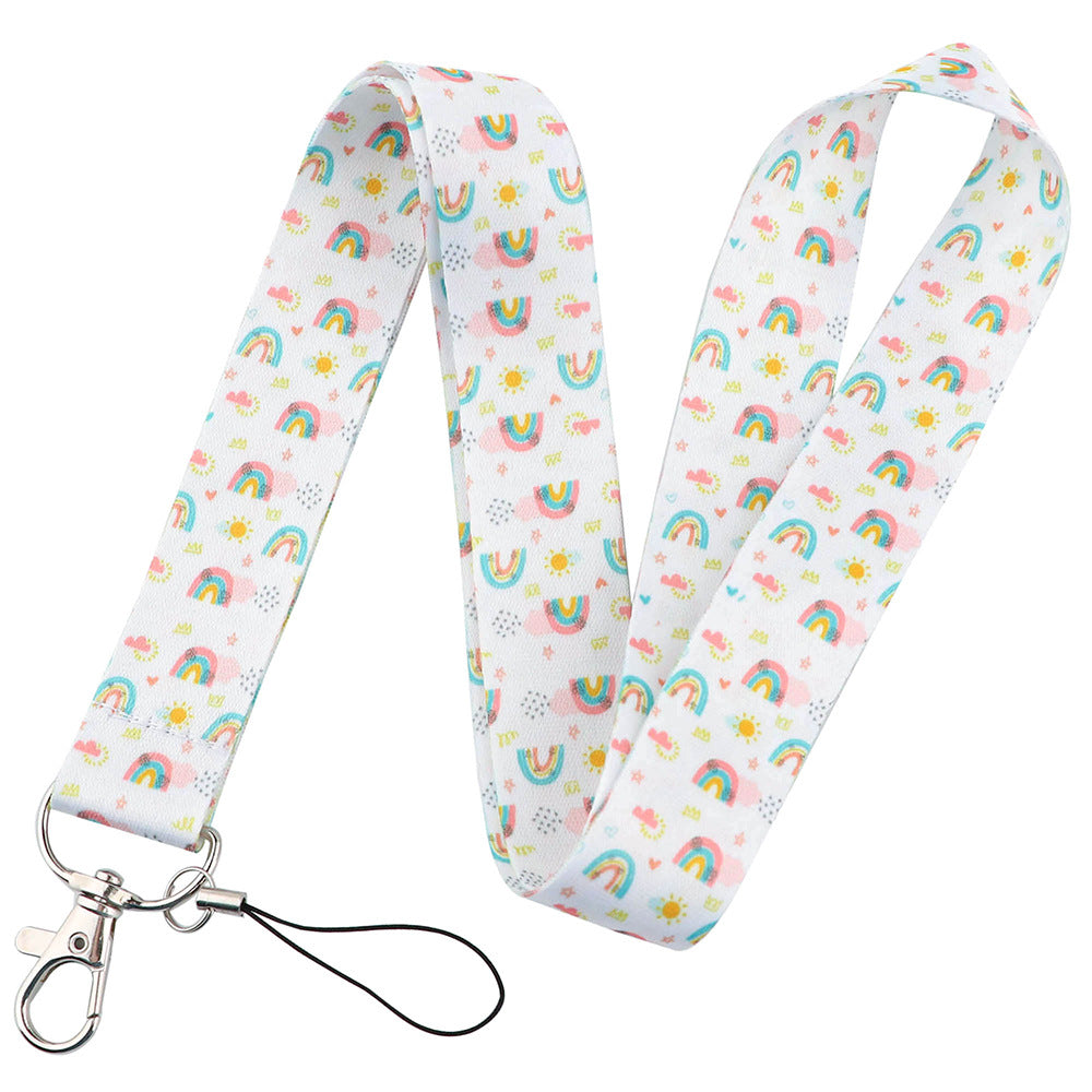 Wholesale Rainbow Polyester Badge Lanyard